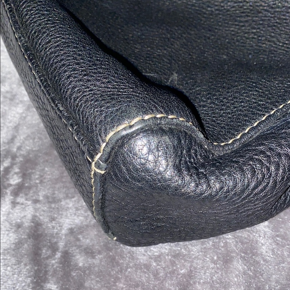 Bloomingdale’s Black Leather Shoulder Bag Vintage y2k! - Picture 4 of 15